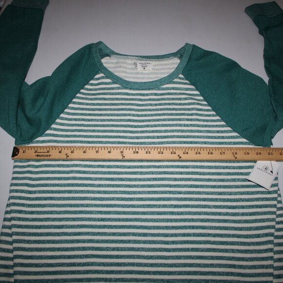 Volcom Lived In Sz XL NEW $45 Heathered Emerald Green Cream Cotton Blend Sweater - Picture 13 of 14